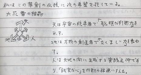 昭和58年15代高橋庄司校長 校章手書きメモ